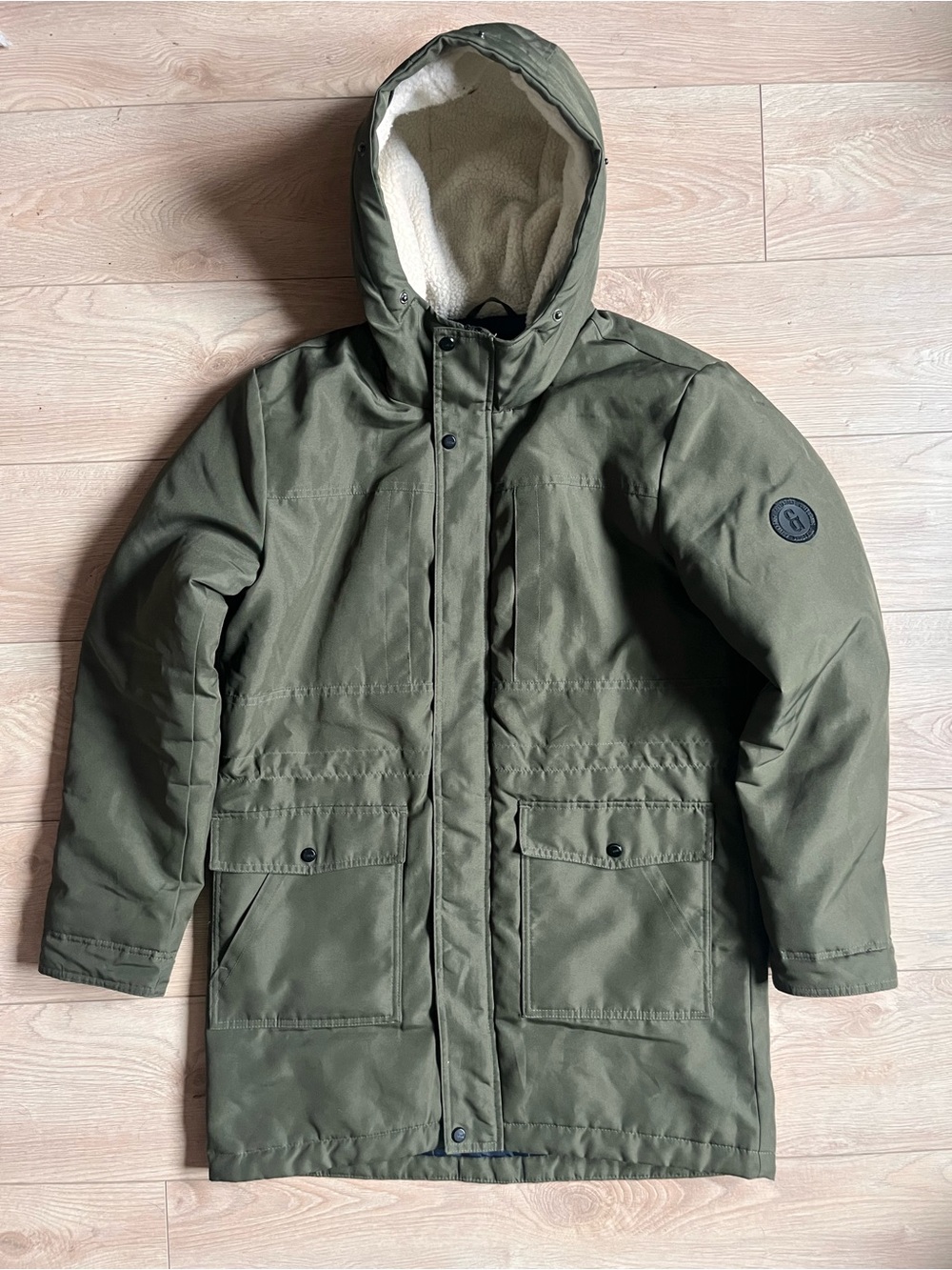 Dark Green Hooded Parka Coat